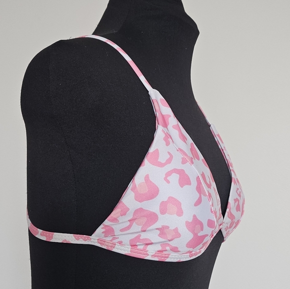 Pink And White Animal Leopard Cheetah Print Bikini Set - Picture 4 of 8